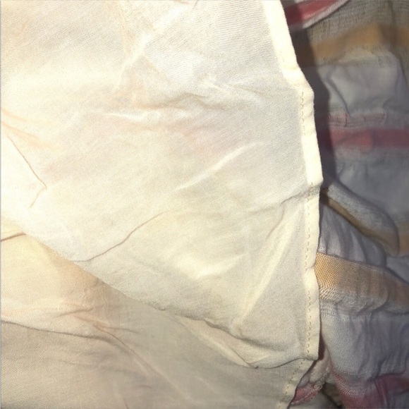 Free people] Orange combo Deep V neck Smoking oversized Button down dress - Picture 11 of 13